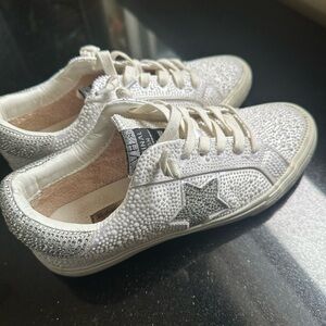 Women's Vintage Havana Grand Pearl White and Silver Sneakers